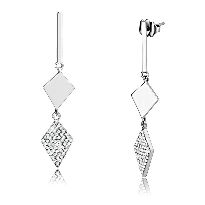 Silver Earrings Cute Earrings DA194 Stainless Steel Earrings with AAA Grade CZ Alamode Fashion Jewelry Outlet