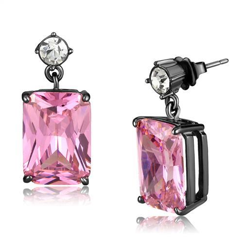 Drop Earrings TK2892 Light Black Stainless Steel Earrings with AAA Grade CZ