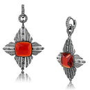 Drop Earrings TK3080 Light Black Stainless Steel Earrings in Orange