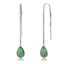 Drop Earrings TK3099 Stainless Steel Earrings with Semi-Precious in Emerald