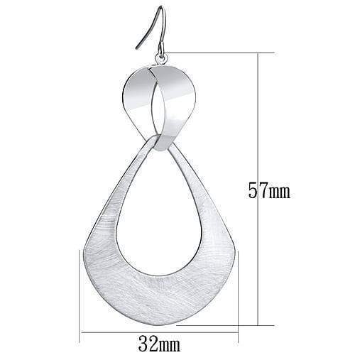 Earrings For Girls LO2752 Matte Rhodium & Rhodium Iron Earrings