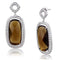 Silver Earrings Earrings For Girls LO3753 Rhodium Brass Earrings with Synthetic in Brown Alamode Fashion Jewelry Outlet