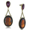 Silver Earrings Earrings For Girls LO4182 Antique Copper Brass Earrings in Smoked Quartz Alamode Fashion Jewelry Outlet