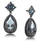 Silver Earrings Earrings For Girls LO4201 TIN Cobalt Black Brass Earrings with CZ Alamode Fashion Jewelry Outlet