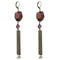 Silver Earrings Earrings For Girls LO4202 Antique Copper Brass Earrings with Synthetic in Garnet Alamode Fashion Jewelry Outlet