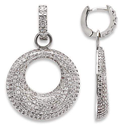 Earrings For Women 1W119 Rhodium Brass Earrings with AAA Grade CZ