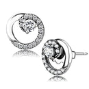 Silver Earrings Earrings For Women DA207 Stainless Steel Earrings with AAA Grade CZ Alamode Fashion Jewelry Outlet