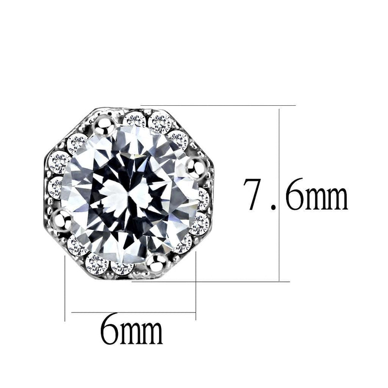 Silver Earrings Earrings For Women DA212 Stainless Steel Earrings with AAA Grade CZ Alamode Fashion Jewelry Outlet