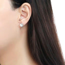 Silver Earrings Earrings For Women DA212 Stainless Steel Earrings with AAA Grade CZ Alamode Fashion Jewelry Outlet