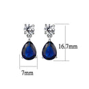 Silver Earrings Earrings For Women LO4684 Rhodium Brass Earrings with Synthetic Alamode Fashion Jewelry Outlet