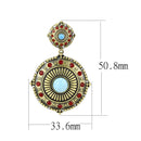 Earrings For Women LO4685 Antique Copper Brass Earrings with Synthetic