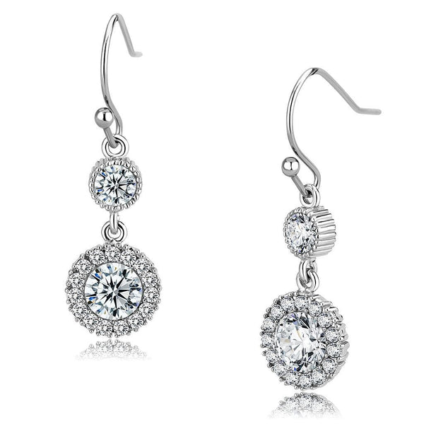 Silver Earrings Earrings For Women TK3602 Stainless Steel Earrings with AAA Grade CZ Alamode Fashion Jewelry Outlet