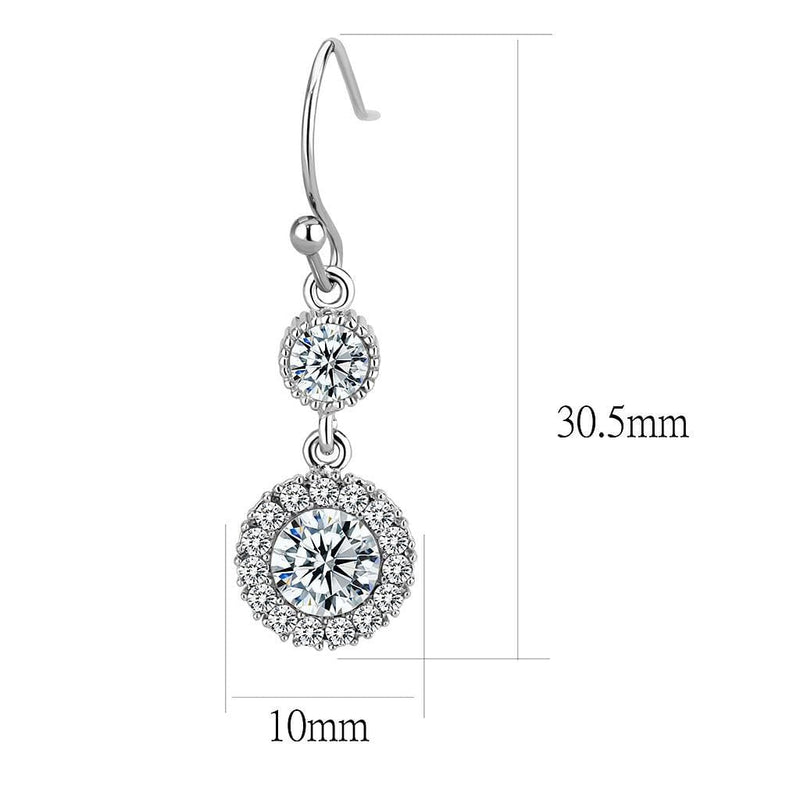 Silver Earrings Earrings For Women TK3602 Stainless Steel Earrings with AAA Grade CZ Alamode Fashion Jewelry Outlet