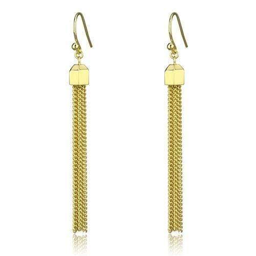 Gold Drop Earrings 3W1207 Gold Brass Earrings with Top Grade Crystal