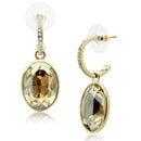 Silver Earrings Gold Drop Earrings GL257 Gold - Brass Earrings with Top Grade Crystal Alamode Fashion Jewelry Outlet