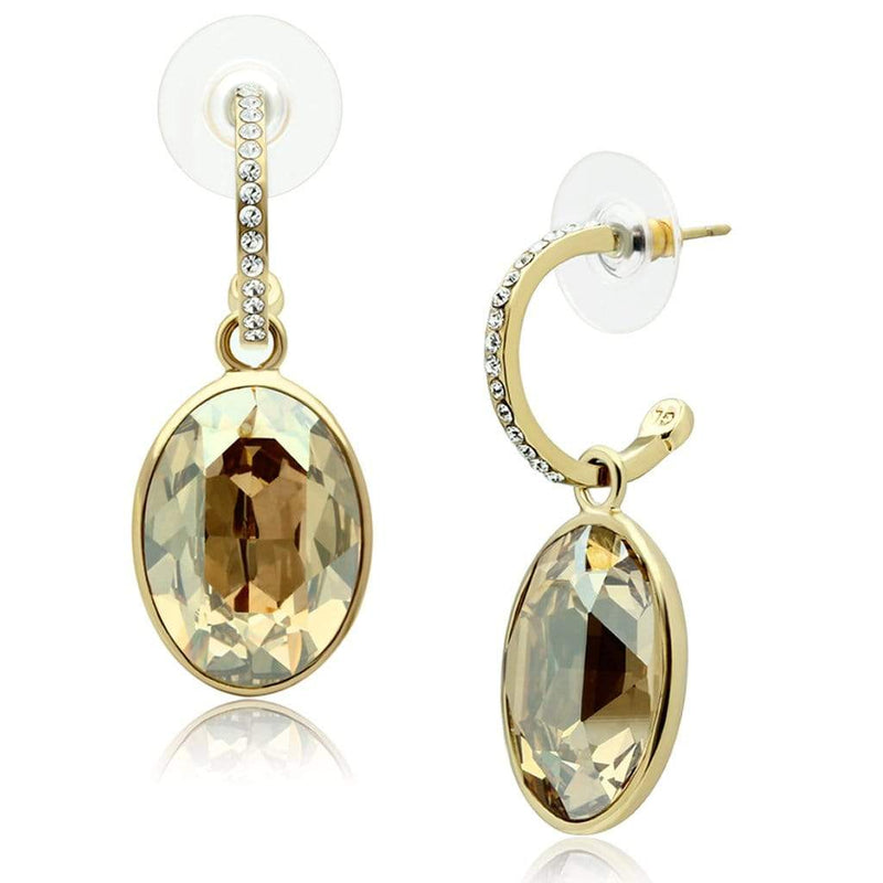 Silver Earrings Gold Drop Earrings GL257 Gold - Brass Earrings with Top Grade Crystal Alamode Fashion Jewelry Outlet