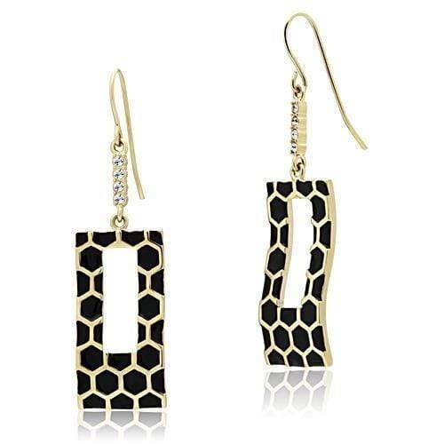 Silver Earrings Gold Drop Earrings GL268 Gold - Brass Earrings with Top Grade Crystal Alamode