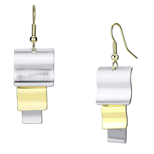 Gold Drop Earrings LO2654 Gold+Rhodium Iron Earrings