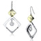 Gold Drop Earrings LO2670 Gold+Rhodium Iron Earrings with AAA Grade CZ