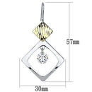 Gold Drop Earrings LO2670 Gold+Rhodium Iron Earrings with AAA Grade CZ