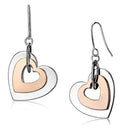 Gold Drop Earrings LO2675 Rose Gold + Rhodium Iron Earrings