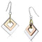 Gold Drop Earrings LO2676 Rhodium + Gold + Rose Gold Iron Earrings