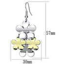 Gold Drop Earrings LO2686 Gold+Rhodium Iron Earrings