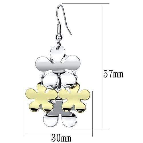 Gold Drop Earrings LO2686 Gold+Rhodium Iron Earrings