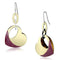 Gold Drop Earrings LO2693 Gold Iron Earrings with Epoxy in Siam