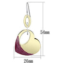 Gold Drop Earrings LO2693 Gold Iron Earrings with Epoxy in Siam