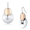 Gold Drop Earrings LO2697 Rose Gold + Rhodium Iron Earrings with Crystal