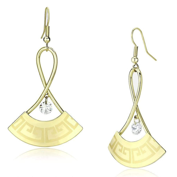 Gold Drop Earrings LO2707 Gold Iron Earrings with AAA Grade CZ