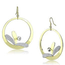 Gold Drop Earrings LO2715 Gold Iron Earrings with Top Grade Crystal