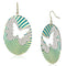 Gold Drop Earrings LO2726 Gold Iron Earrings with Epoxy in Capri Blue