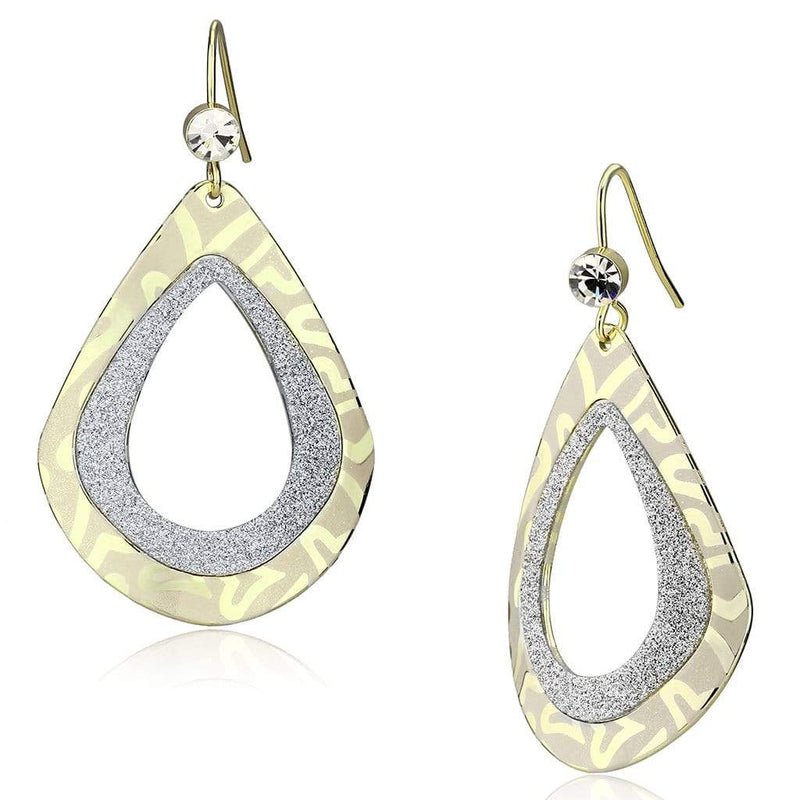 Gold Drop Earrings LO2729 Gold Iron Earrings with Top Grade Crystal