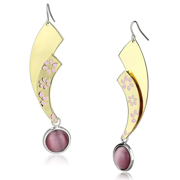 Silver Earrings Gold Drop Earrings LO2731 Gold+Rhodium Iron Earrings with Synthetic Alamode Fashion Jewelry Outlet