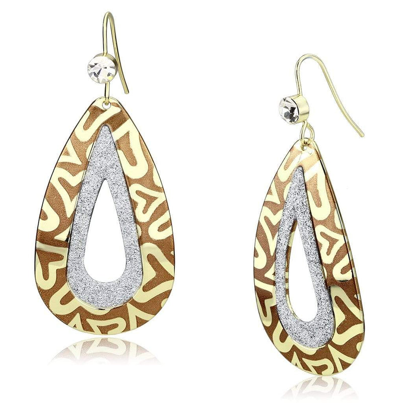 Silver Earrings Gold Drop Earrings LO2732 Gold Iron Earrings with Top Grade Crystal Alamode Fashion Jewelry Outlet