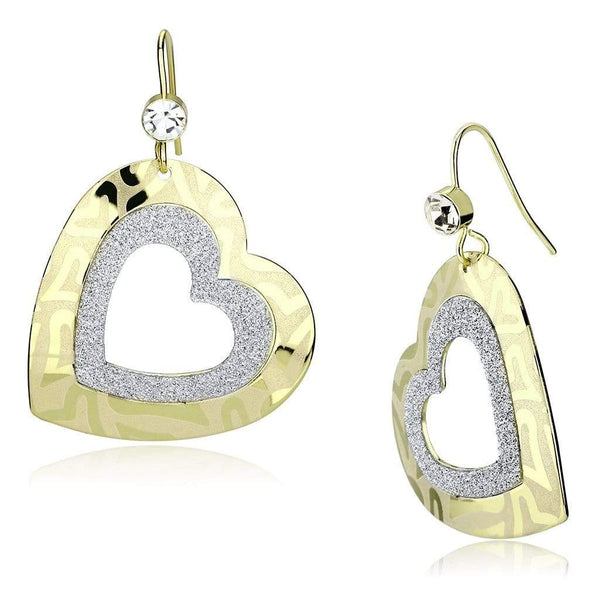 Gold Drop Earrings LO2733 Gold Iron Earrings with Top Grade Crystal