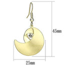 Gold Drop Earrings LO2739 Matte Gold & Gold Iron Earrings with Crystal