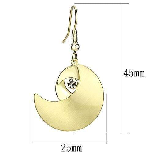 Gold Drop Earrings LO2739 Matte Gold & Gold Iron Earrings with Crystal