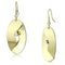 Gold Drop Earrings LO2744 Matte Gold & Gold Iron Earrings with Crystal