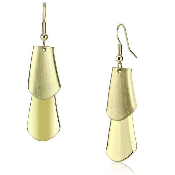 Gold Drop Earrings LO2747 Matte Gold & Gold Iron Earrings