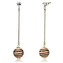 Gold Drop Earrings LO2748 Gold Iron Earrings with Top Grade Crystal