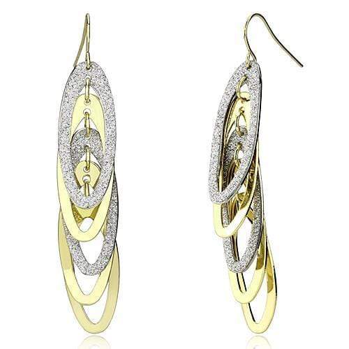 Gold Drop Earrings LO2753 Gold+Rhodium Iron Earrings