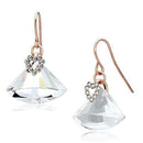 Gold Drop Earrings LO2755 Rose Gold Iron Earrings with Top Grade Crystal