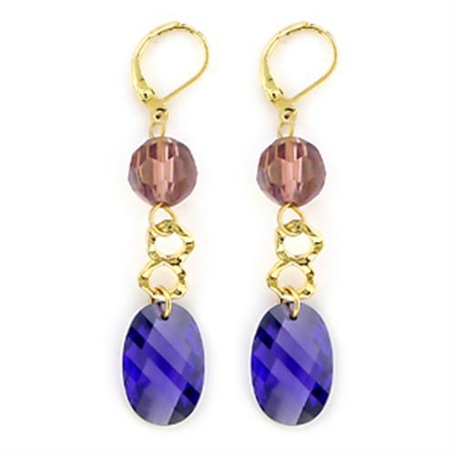 Silver Earrings Gold Drop Earrings LO713 Gold Brass Earrings with AAA Grade CZ Alamode Fashion Jewelry Outlet