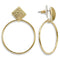 Gold Earrings 1W120 Gold Brass Earrings with AAA Grade CZ