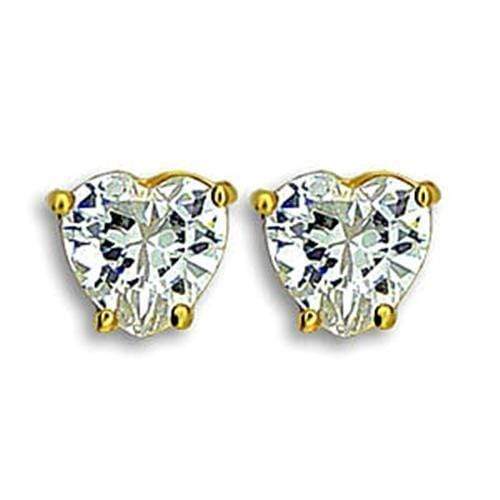 Gold Earrings 414903 Gold Brass Earrings with AAA Grade CZ