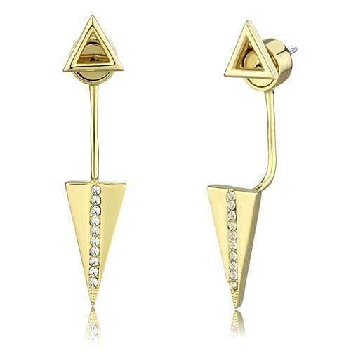 Gold Earrings For Girls 3W1314 Gold Brass Earrings with Top Grade Crystal