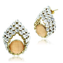 Silver Earrings Gold Earrings For Girls GL355 Gold - Brass Earrings with Synthetic Alamode Fashion Jewelry Outlet